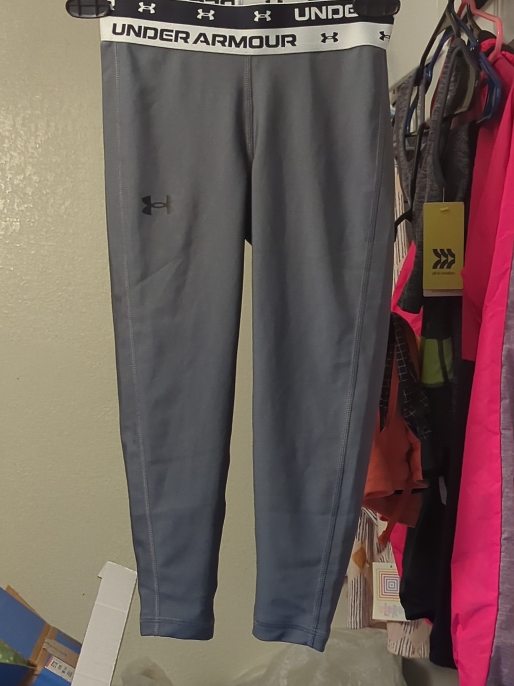 Under Armour Girls Youth Small YSM Leggings Size 7/8 [Gray] Athletic Pants